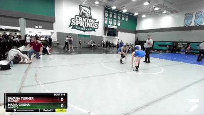 131 lbs Cons. Round 4 - Savana Turner, Beaumont vs Maria Gaona, JW North