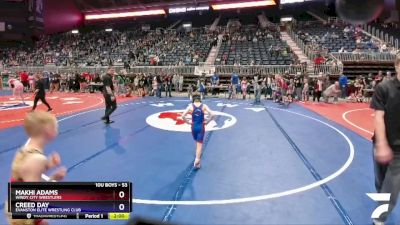 53 lbs Champ. Round 1 - Makhi Adams, Windy City Wrestlers vs Creed Day, Evanston Elite Wrestling Club