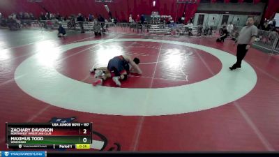 157 lbs Cons. Round 5 - Zachary Davidson, Northwest Wrestling Club vs Maximus Todd, Wisconsin