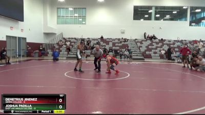 157 lbs Round 5 (6 Team) - Demetrius Jinenez, Sierra College vs Joshua Padilla, East Los Angles College