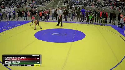 49 lbs Semifinal - James Crisman, Oregon City Kids Club vs Nathan Diaz-Flores, Warriors Of Christ WOC