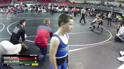 75 lbs Cons. Round 4 - Weston Kreber, Rocket Wrestling Club / RWC vs Oliver Russell, Cavalry Wrestling Club