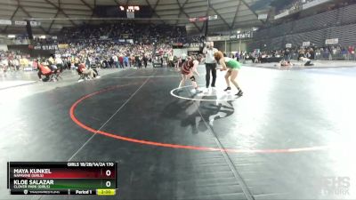 Girls 1B/2B/1A/2A 170 Quarterfinal - Kloe Salazar, Clover Park (Girls) vs Maya Kunkel, Napavine (Girls)