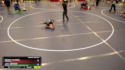 77 lbs Champ. Round 1 - Grant Hansen, Minnesota vs Levi Zierden, Rogers Area Youth Wrestling Club