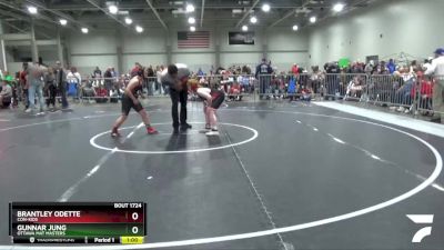 120 lbs Champ. Round 1 - Brantley Odette, Con-Kids vs Gunnar Jung, Ottawa Mat Masters