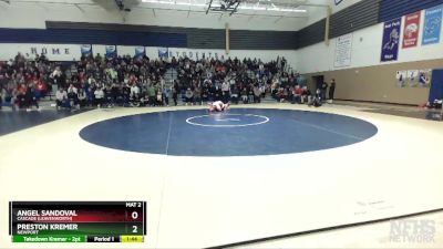 113 lbs Semifinal - Preston Kremer, Newport vs Angel Sandoval, Cascade (Leavenworth)