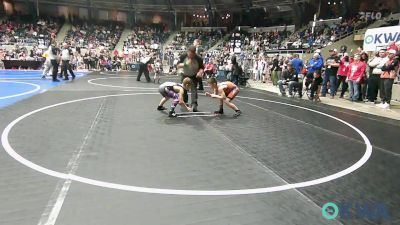 75 lbs Consi Of 8 #2 - Rhyder Sutherland, Pawhuska Elks Takedown vs Maverick Taylor, Clinton Youth Wrestling