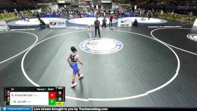 74 lbs Quarterfinal - Brody Jarrell, Granite Wrestling Club vs Arto Khachatryan, Dethrone Wrestling Club