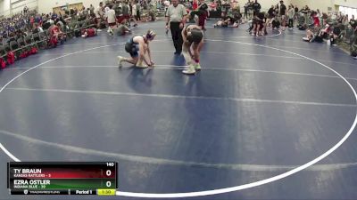 140 lbs Round 3 (6 Team) - Ezra Ostler, Indiana Blue vs Ty Braun, Kansas Rattlers