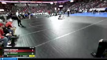 D2-132 lbs Semifinal - Bryce Crowley, Omro vs Owen Seffrood, Darlington/Bl. Hawk