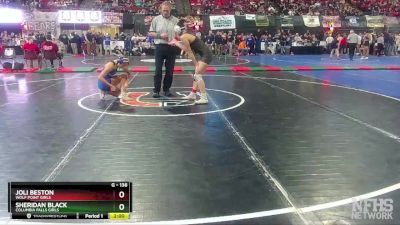 G - 138 lbs Quarterfinal - Sheridan Black, Columbia Falls Girls vs Joli Beston, Wolf Point Girls