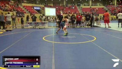 86 lbs Cons. Round 2 - Grayden Japp, NE vs Sawyer Freisberg, KS