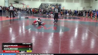 45 lbs Cons. Round 2 - Mason Brockway, Summit Wrestling Academy vs Lincoln Molacek, Willmar