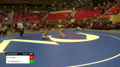 140 lbs 1st Place Match - Michael Valencia Jr., Nebraska Boyz Wrestling vs Bjorn Paulson, Nebraska Boyz Wrestling