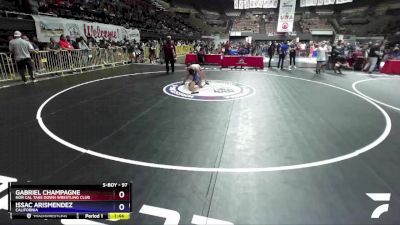 97 lbs Cons. Round 1 - Gabriel Champagne, Nor Cal Take Down Wrestling Club vs Issac Arismendez, California