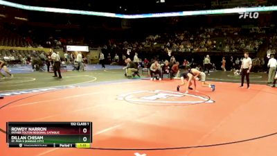 132 Class 1 lbs Semifinal - Rowdy Narron, Father Tolton Regional Catholic vs Dillan Chisam, St. Pius X (Kansas City)