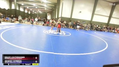 100-105 lbs Round 1 - Grace Loutzenhiser, Pioneer Grappling Academy vs Genesis Cambron, Ascend Wrestling Academy