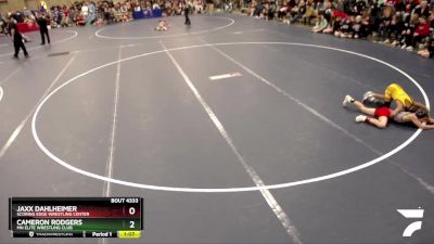 67 lbs Semifinal - Cameron Rodgers, MN Elite Wrestling Club vs Jaxx Dahlheimer, Scoring Edge Wrestling Center