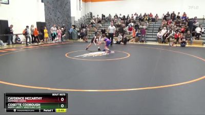 B-2 lbs Round 5 - Caydence McCarthy, Hammerin Hawks vs Cosette Coorough, North Liberty Wrestling Club