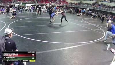 89 lbs Cons. Round 1 - Corbyn Jordan, McCook Wrestling Club vs Alivia Wiehn, Humphrey Saint Francis Flyers