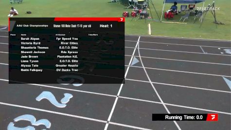 Youth Women's 100m, Finals 1 - Age 17-18