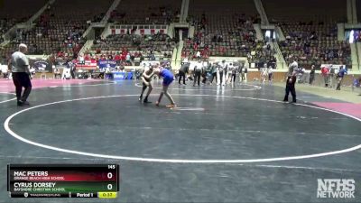 145 lbs Cons. Round 2 - Cyrus Dorsey, Bayshore Christian School vs Mac Peters, Orange Beach High School