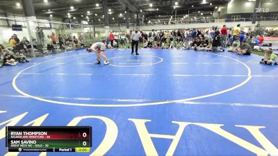 180 lbs Round 3 (6 Team) - Ryan Thompson, RALEIGH ARE WRESTLING vs Sam Savino, GREAT NECK WC - GOLD