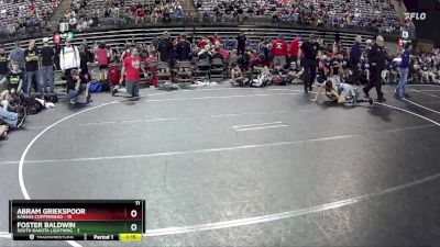 70 lbs Quarterfinals (8 Team) - Abram Griekspoor, Kansas Copperhead vs Foster Baldwin, South Dakota Lightning