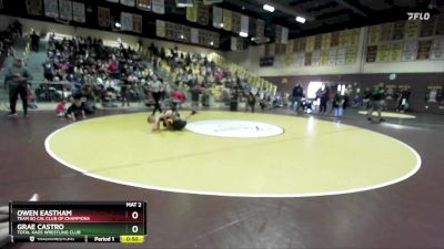 77 lbs Semifinal - Owen Eastham, Team So Cal Club Of Champions vs Grae Castro, Total Kaos Wrestling Club