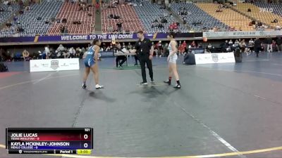 101 lbs Semis & 3rd Wb (16 Team) - Jolie Lucas, Texas Wesleyan vs Kayla Mckinley-Johnson, Menlo College