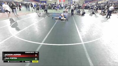 145 lbs Cons. Round 5 - Cole Porten, IL vs Jackson Jaspers, IA