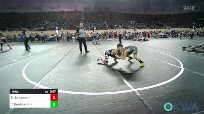 76 lbs Quarterfinal - Barrett Johnson, Pauls Valley Panther Pinners vs Carter Burdick, Broken Bow Youth Wrestling