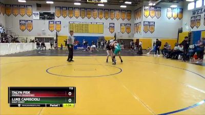 113 lbs Cons. Round 3 - Luke Camiscioli, Gulf Coast vs Talyn Fisk, Osceola (Kissimmee)