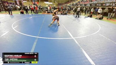 132 lbs Semifinal - Toby Shipman, Threestyle Wrestling Of Oklahoma vs Geoffrey Whelan, Legacy Dragons Wrestling