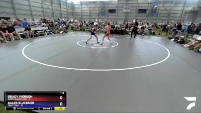 113 lbs Quarters & 1st Wb (16 Team) - Grady Iverson, North Dakota Red vs Kaleb Blackner, Team Utah