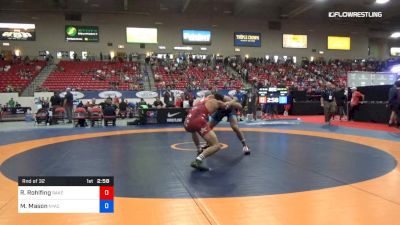 70 kg Rnd Of 32 - Russell Rohlfing, Bakersfield RTC vs Mario Mason, NYAC/LVWC