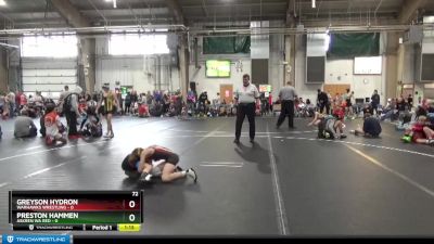 72 lbs Round 2 (8 Team) - Greyson Hydron, Warhawks Wrestling vs Preston Hammen, Askren WA Red