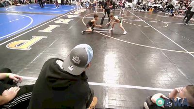 73 lbs Consi Of 8 #1 - Hudson Kline, Springdale Youth Wrestling Club vs Jonah Roberts, Tulsa Blue T Panthers