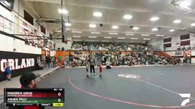 43 lbs Quarterfinal - Xavien Palu, Thermopolis Wrestling Club vs Maverick Wiese, Riverton USA Wrestling