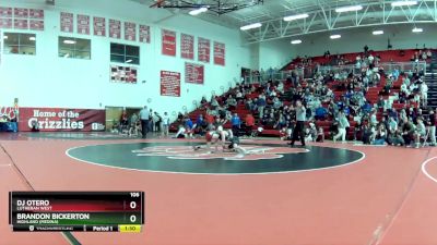 106 lbs Quarterfinal - Brandon Bickerton, Highland (Medina) vs DJ Otero, Lutheran West