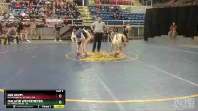 160 lbs Quarterfinals (8 Team) - Malachi Werremeyer, E2-Fargo Davies vs Jax Gums, W3-Bismarck Century