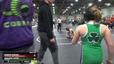 100 lbs Champ. Round 1 - Breanna Lopez, Chapman vs Lennox Gebara, Frontenac Youth Wrestling Club