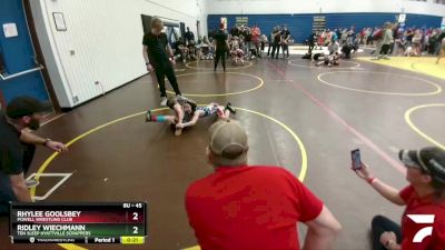 45 lbs Semifinal - Ridley Wiechmann, Ten Sleep Hyattville Scrappers vs Rhylee Goolsbey, Powell Wrestling Club