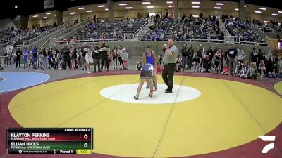 117 lbs Cons. Round 2 - Elijah Hicks, Peninsula Wrestling Club vs Klayton Perkins, Pleasant Hill Wrestling Club