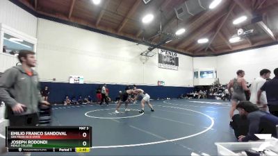 285 lbs Cons. Round 3 - Joseph Rodondi, Menlo College vs Emilio Franco Sandoval, San Francisco State