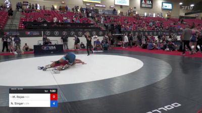 80 kg Rnd Of 32 - Miguel Rojas, Indiana vs Nicholas Singer, Lion's Den Wrestling Club