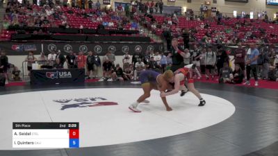 57 kg 5th Place - Aaron Seidel, Steller Trained Wrestling vs Isaiah Quintero, California