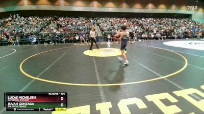 106 lbs Champ. Round 1 - Isaiah Gonzaga, Elk Grove Senior vs Lucas Michelsen, Cathedral Catholic