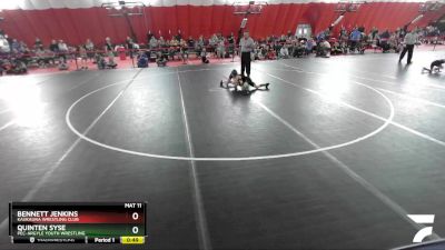 67 lbs Semifinal - Quinten Syse, Pec-Argyle Youth Wrestling vs Bennett Jenkins, Kaukauna Wrestling Club