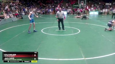 132 lbs Champ. Round 1 - Jack Davis, Indianapolis Bishop Chatard vs Kyle Bolser, Franklin County